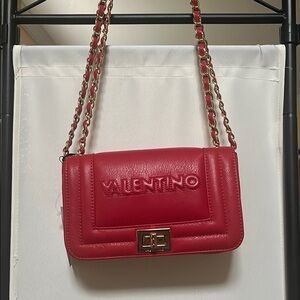 Valentino Red Crossbody Bag with Chain Strap. Perfect for Valentines ❤️